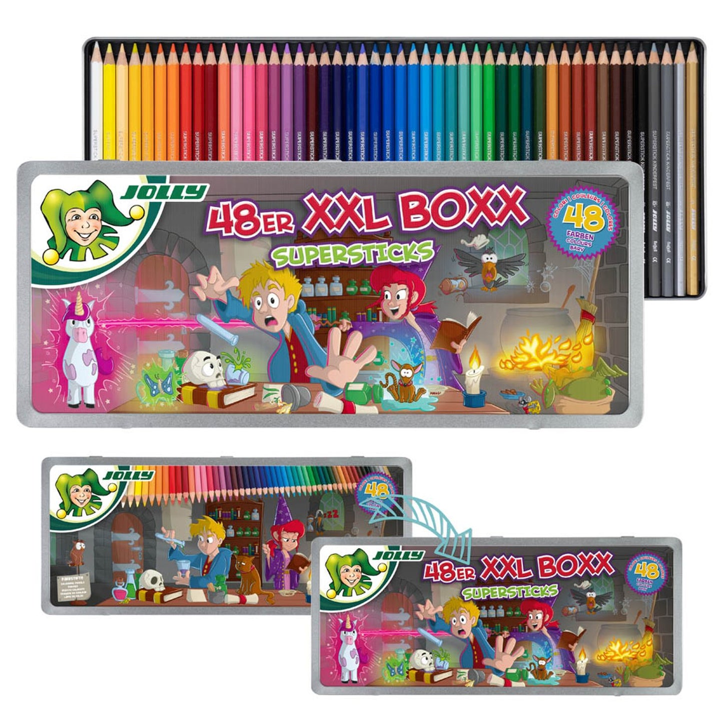 JOLLY SUPERSTICKS Magic KKL BOXX Buntstifte farbsortiert | 3000-0526 | 1 Pack = 48 St.