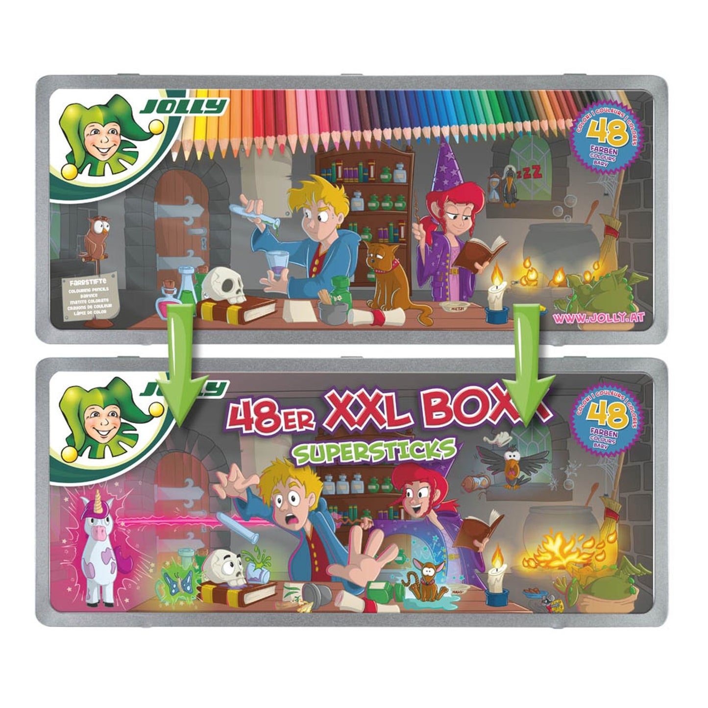 JOLLY SUPERSTICKS Magic KKL BOXX Buntstifte farbsortiert | 3000-0526 | 1 Pack = 48 St.