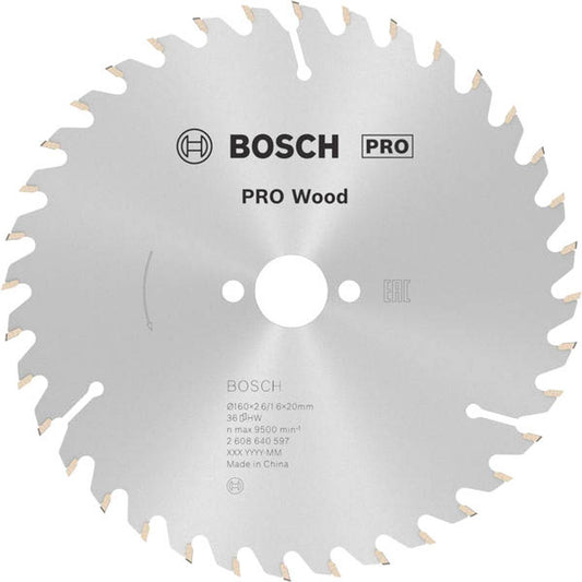 BOSCH PRO Wood Kreissägeblatt 160,0 mm, 36 Zähne | 2608640597