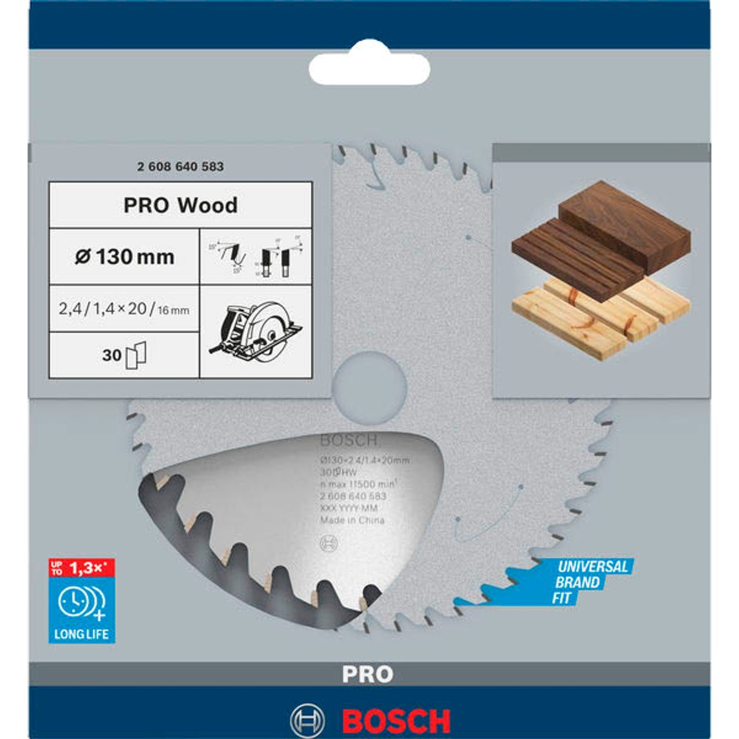 BOSCH PRO Wood Kreissägeblatt 130,0 mm, 30 Zähne | 2608640583
