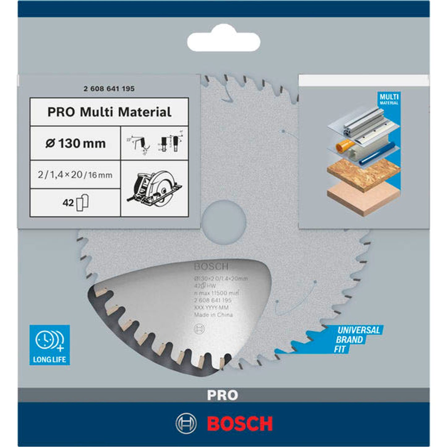 BOSCH PRO Multi Material Kreissägeblatt 130,0 mm, 42 Zähne | 2608641195