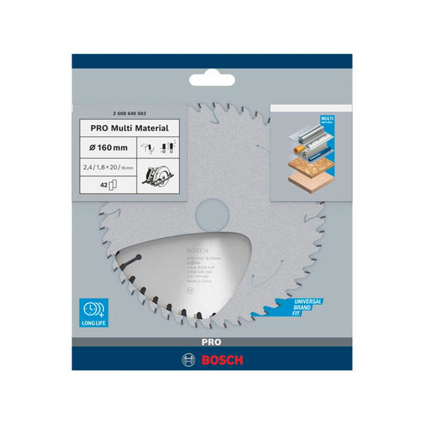 BOSCH PRO Multi Material Kreissägeblatt 160,0 mm, 42 Zähne | 2608640503