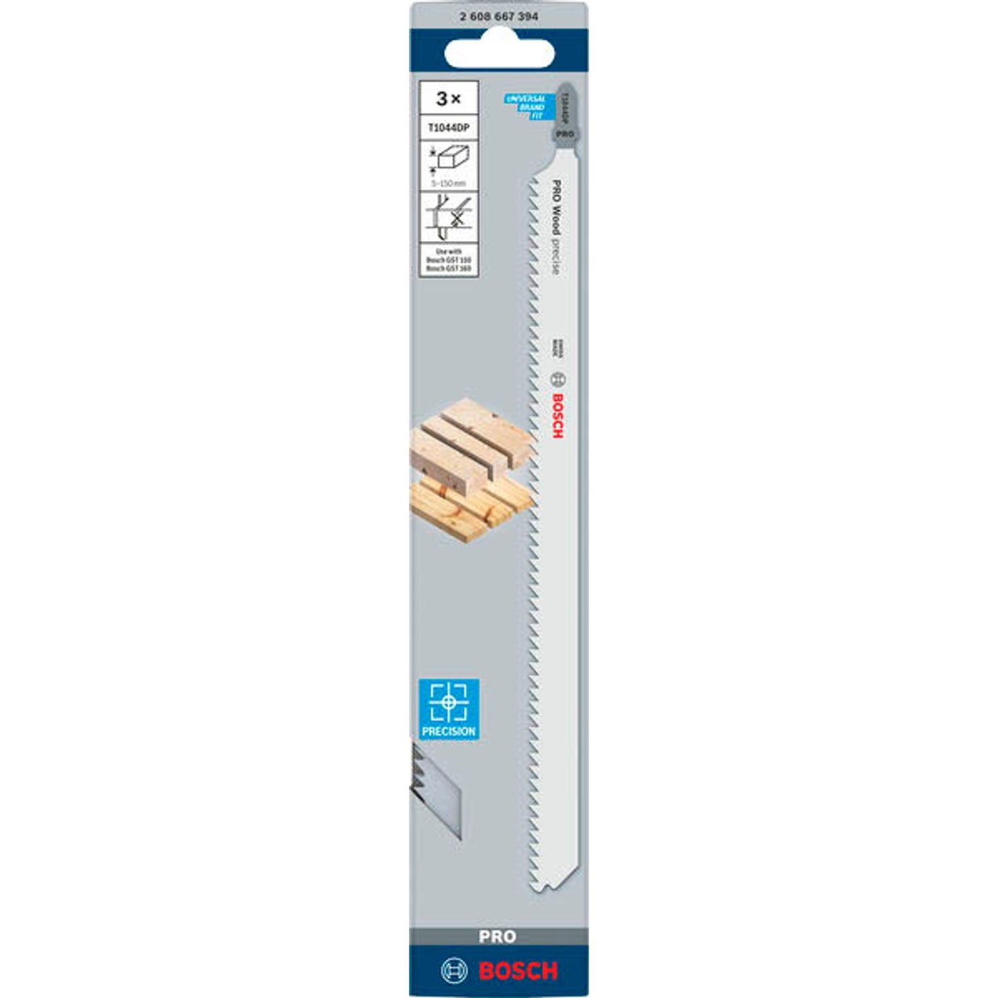 BOSCH PRO T1044DP Stichsägeblätter | 2608667394 | 1 Pack = 3 St.