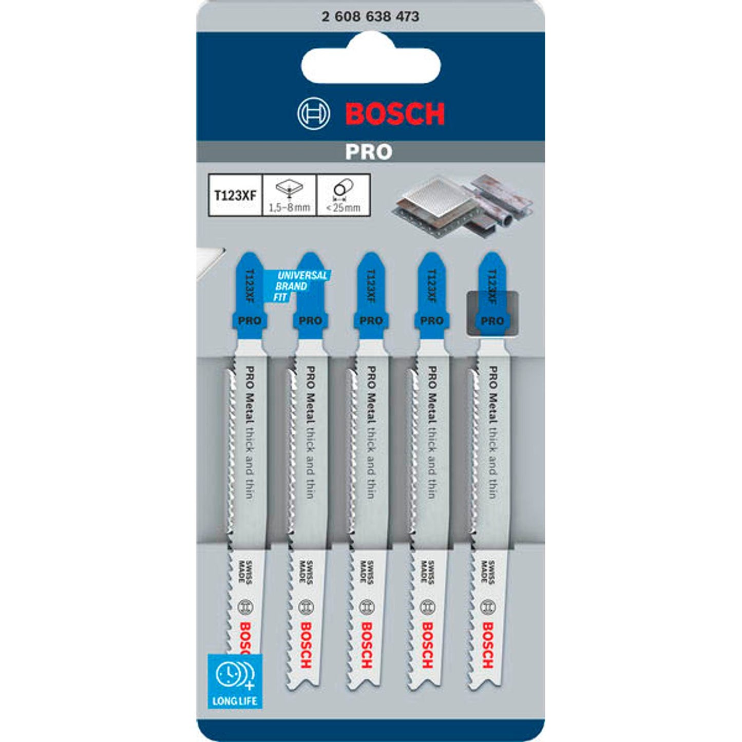 BOSCH PRO T123XF Stichsägeblätter | 2608638473 | 1 Pack = 5 St.
