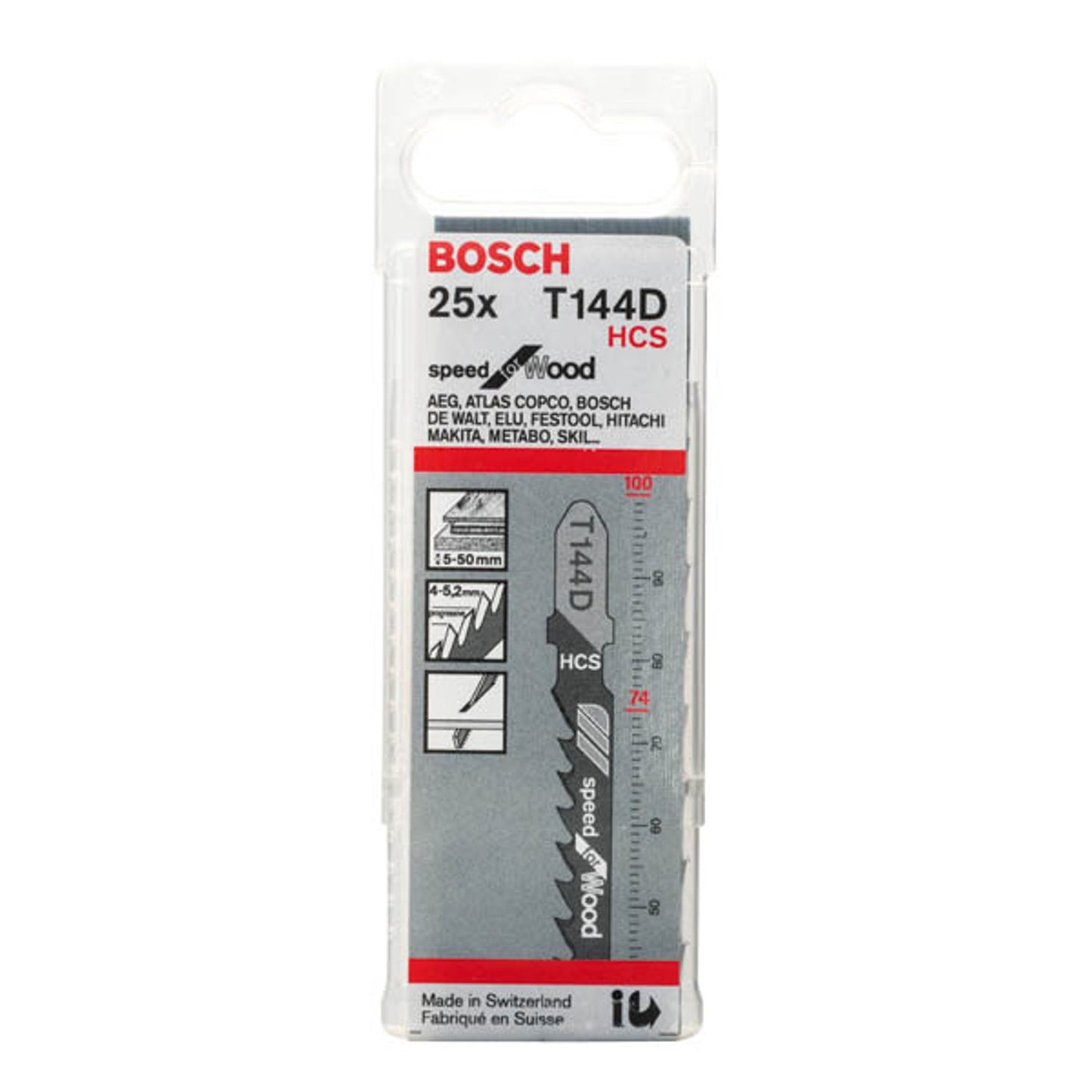 BOSCH T144D Speed for Wood Stichsägeblätter | 2608633625 | 1 Pack = 25 St.