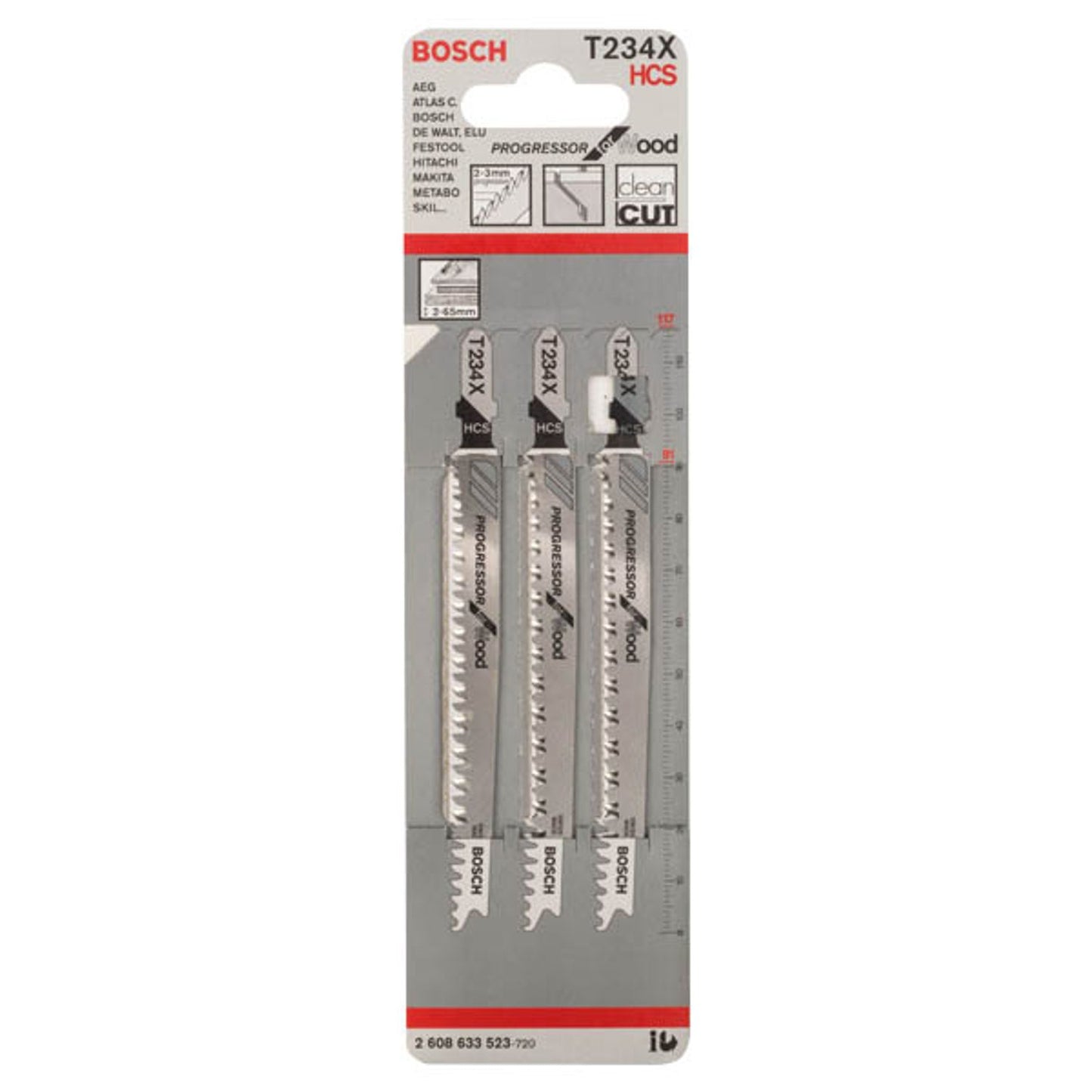 BOSCH T234X Progressor for Wood Stichsägeblätter | 2608633528 | 1 Pack = 5 St.