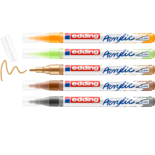 edding 5300 Acrylstifte farbsortiert 1,0 - 2,0 mm | 4-5300-5S-1 | 1 Pack = 5 St.