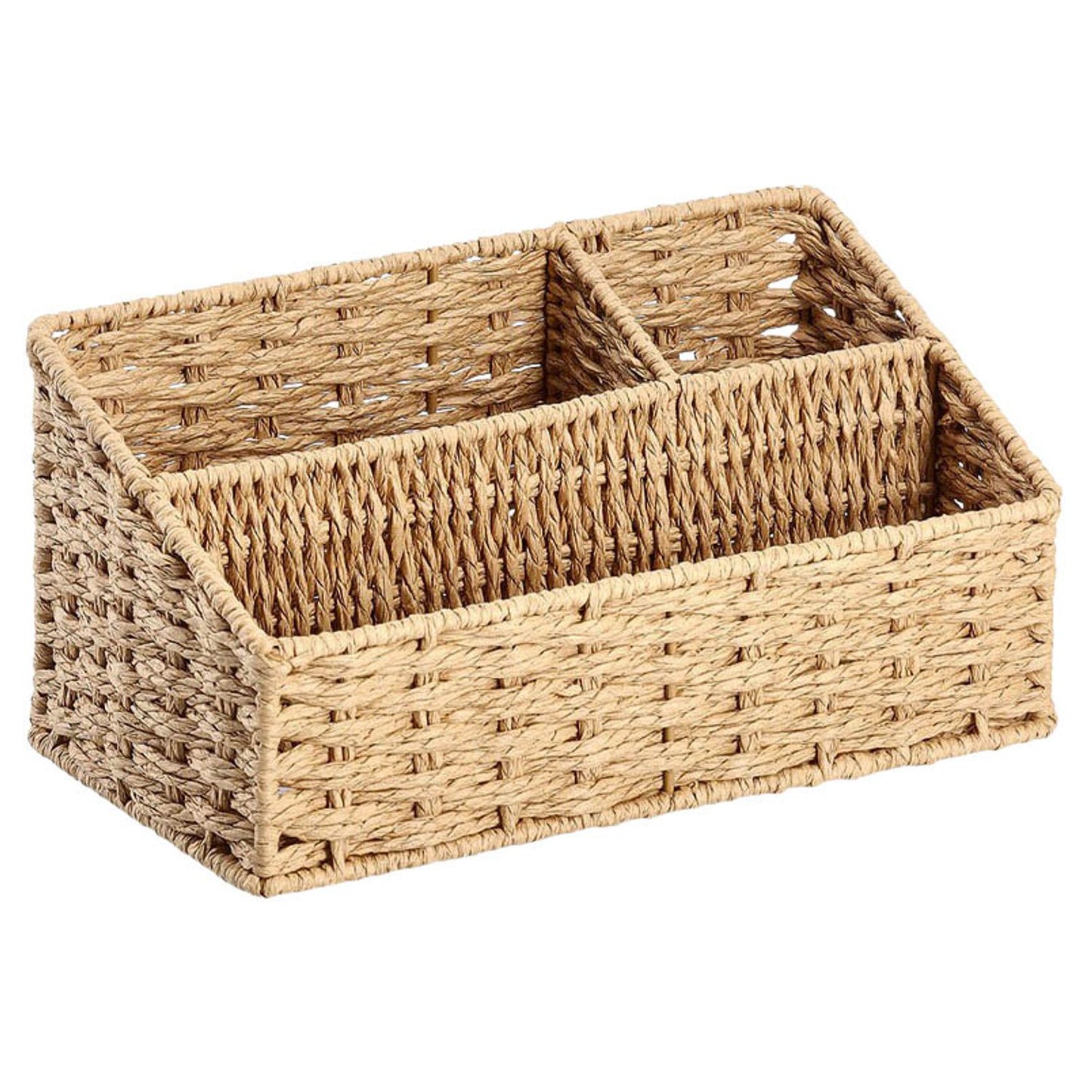 Zeller Schreibtisch-Organizer Papiergeflecht natur Papiergeflecht 3 Fächer 25,5 x 14,2 x 12,2 cm | 15213