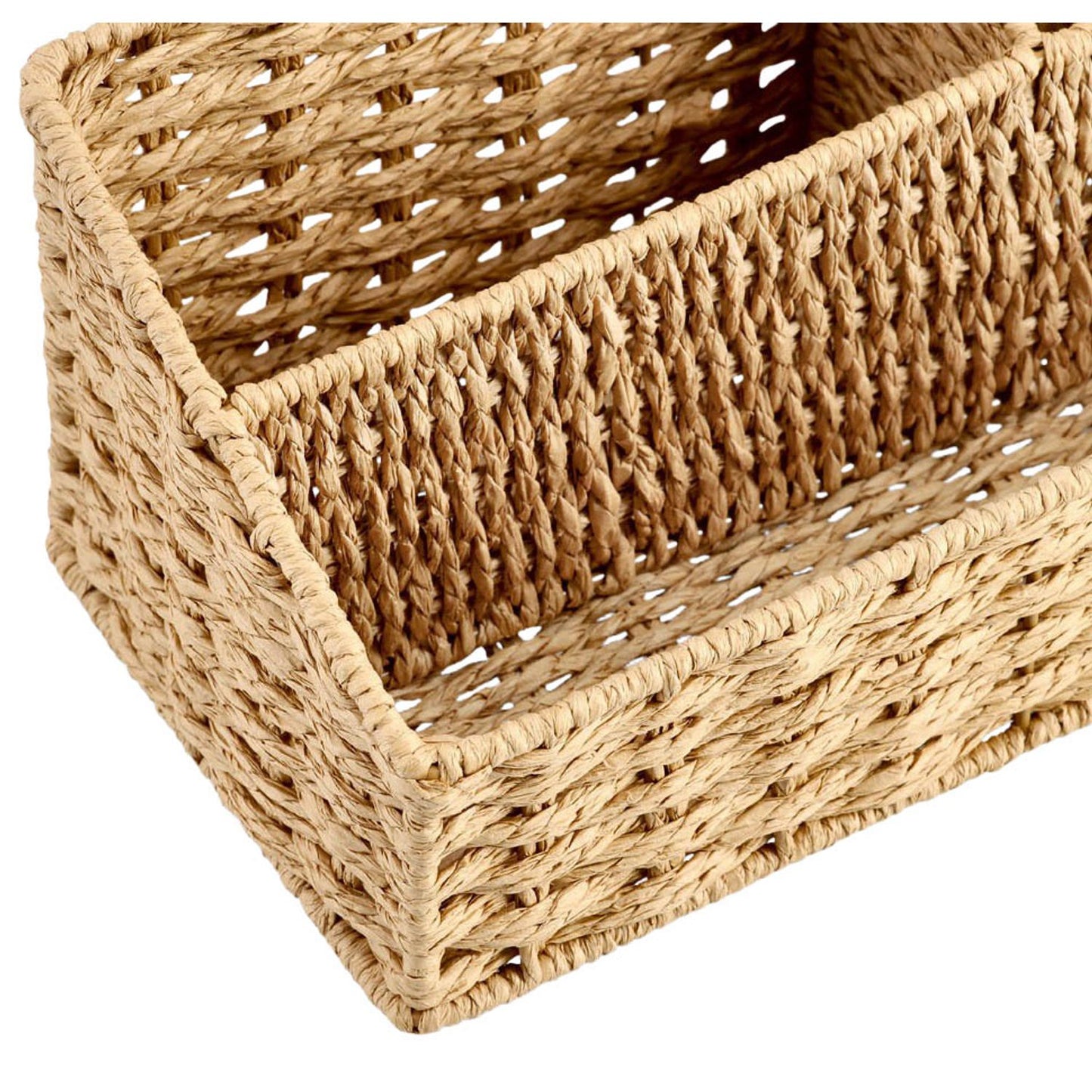Zeller Schreibtisch-Organizer Papiergeflecht natur Papiergeflecht 3 Fächer 25,5 x 14,2 x 12,2 cm | 15213