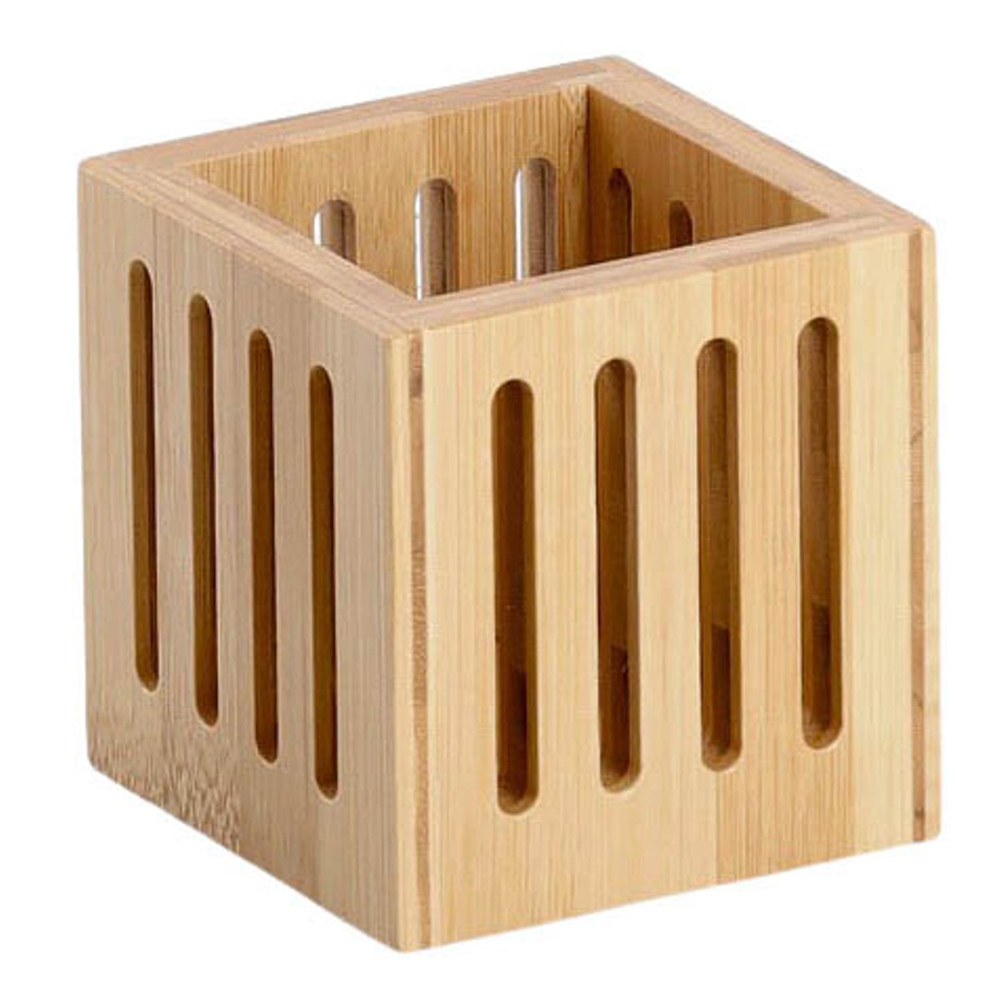 Zeller Stiftehalter braun Bambus 8,0 x 8,0 x 8,0 cm | 15201