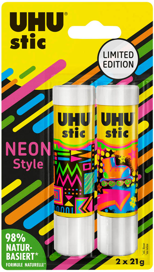 2 UHU Neon Edition Klebestifte