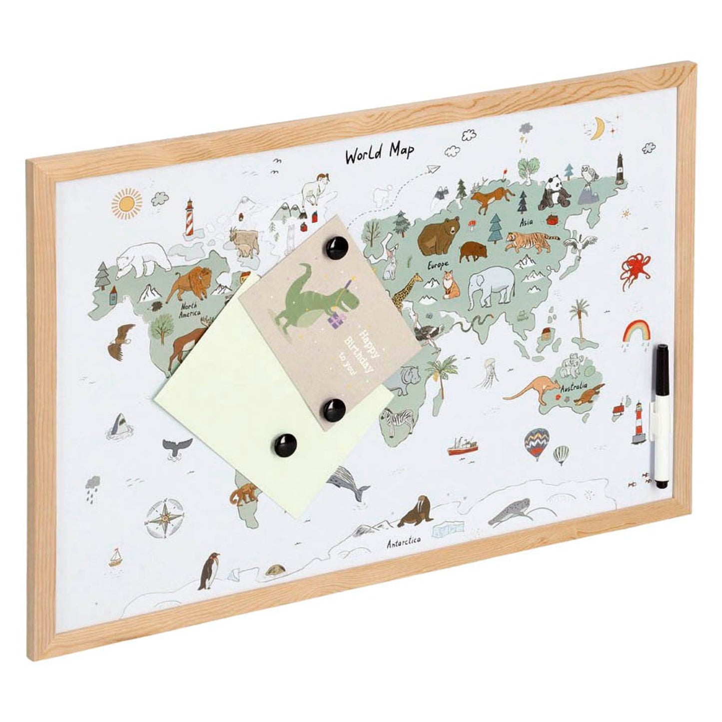 Zeller Whiteboard Weltkarte 60,0 x 40,0 cm natur, bunt Stahl | 11276