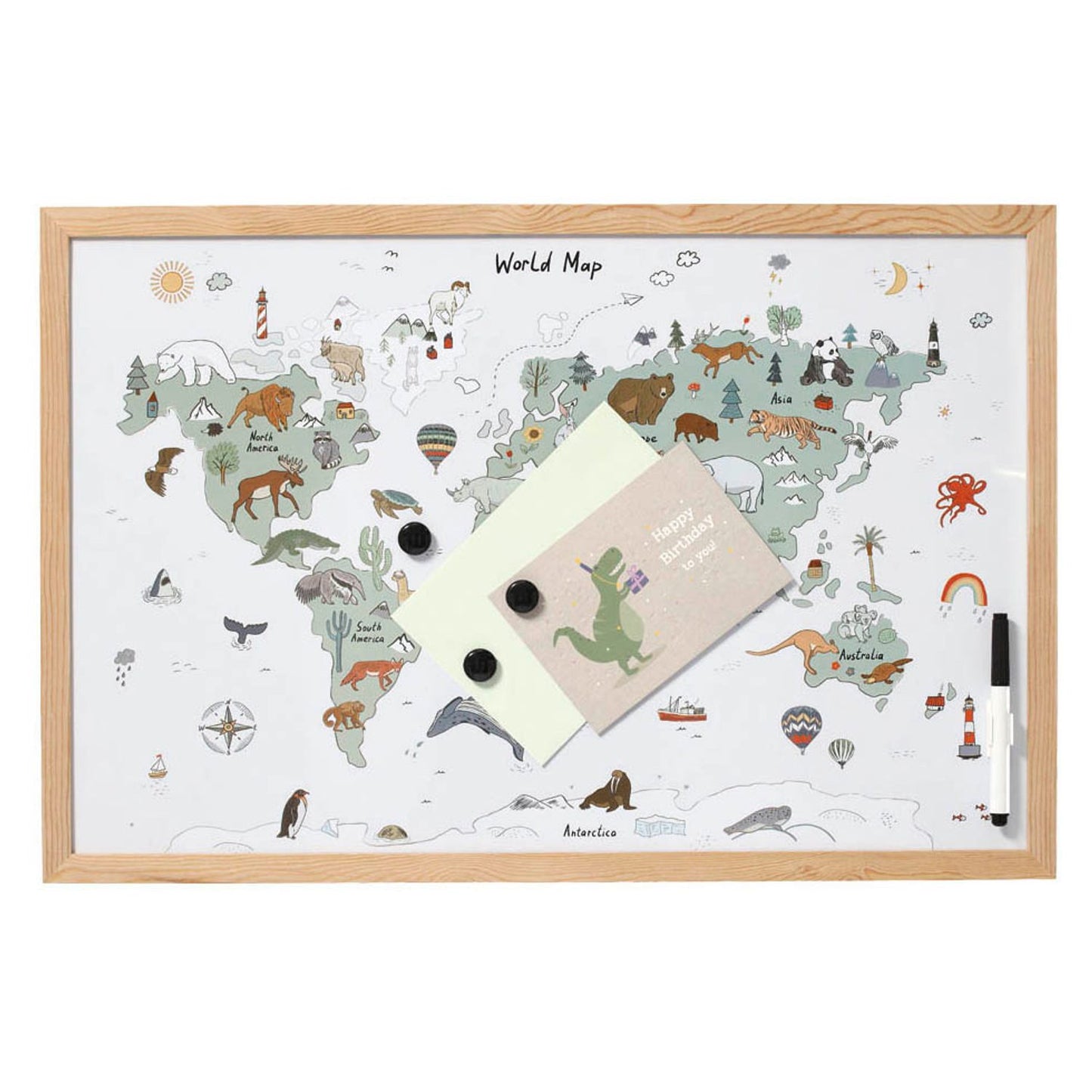 Zeller Whiteboard Weltkarte 60,0 x 40,0 cm natur, bunt Stahl | 11276