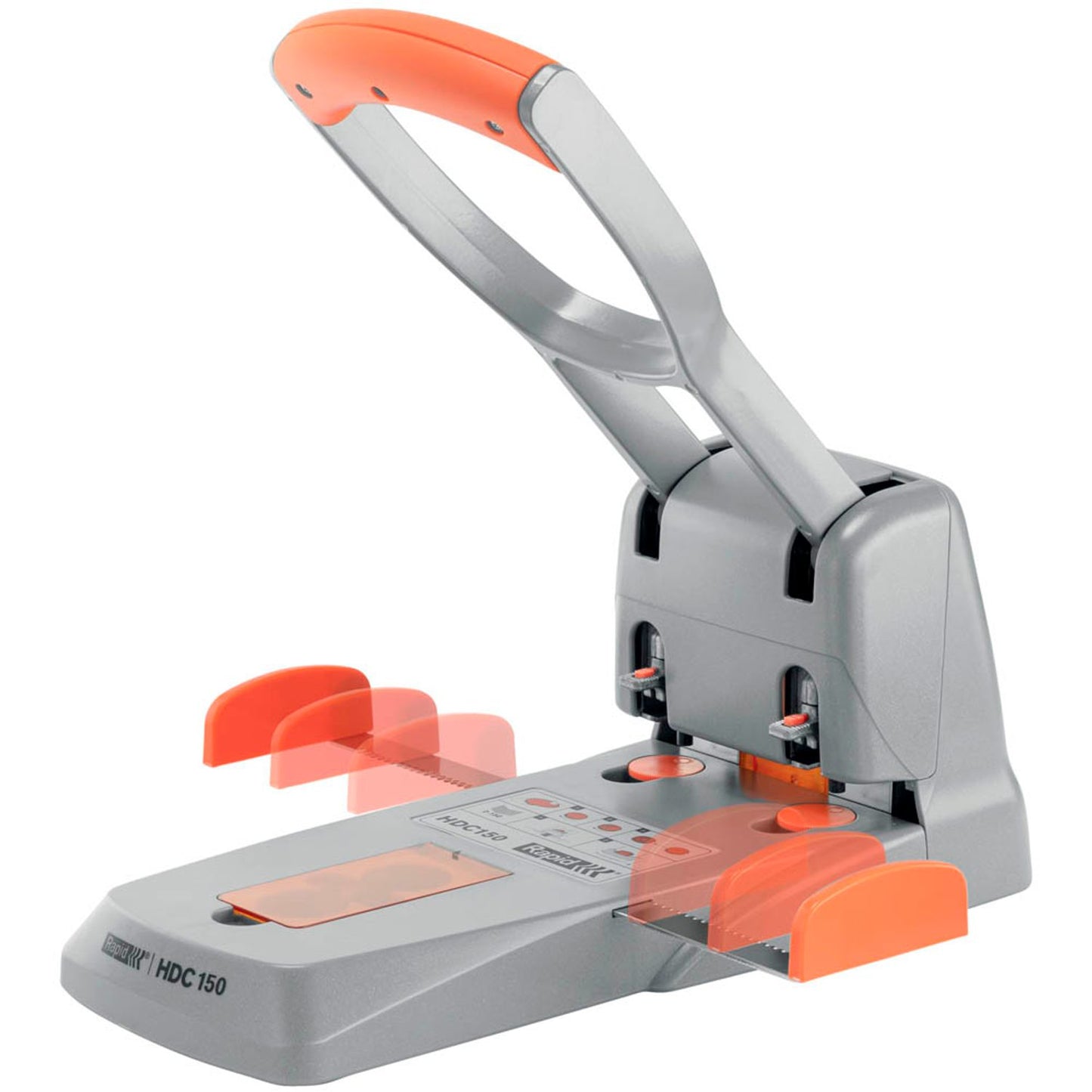 Rapid Registraturlocher HDC150 silber-orange | 23000600
