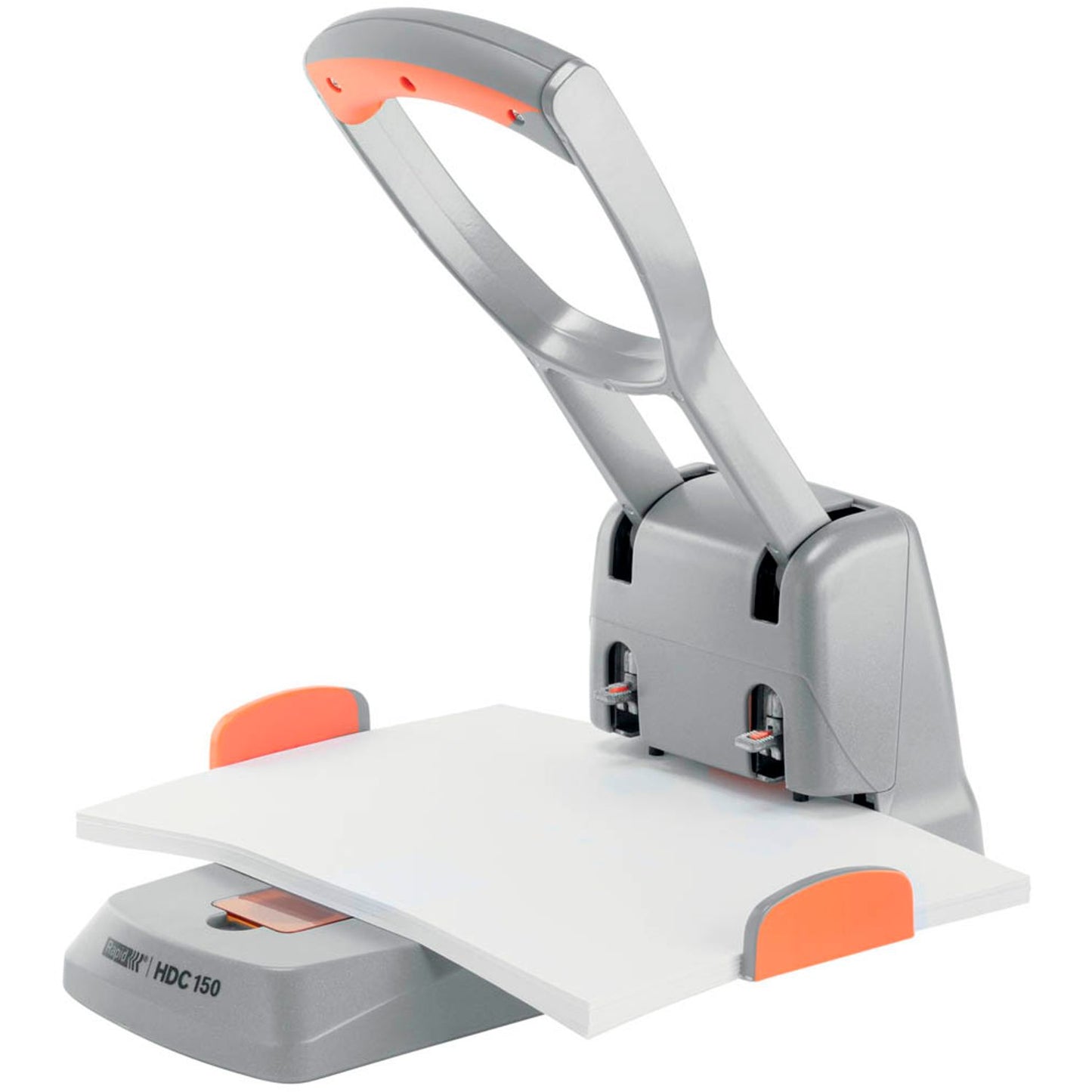 Rapid Registraturlocher HDC150 silber-orange | 23000600