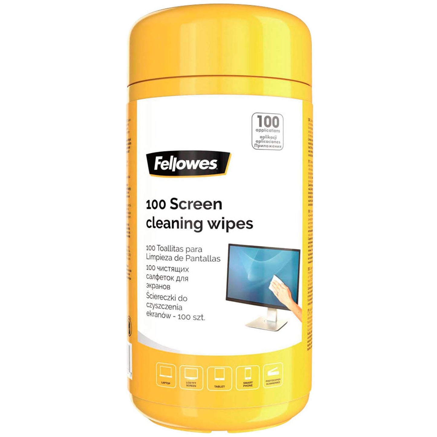 Fellowes Bildschirm-Reinigungstücher 1-lagig weiß, 100 Tücher | 9970311 | 1 Pack = 100 Tücher