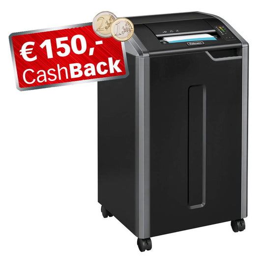 Fellowes AKTION: Powershred 425Ci Aktenvernichter mit Partikelschnitt P-4, 4 x 30 mm, bis , schwarz mit CashBack | 4698001