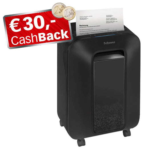 Fellowes AKTION: Powershred LX200 Aktenvernichter mit Partikelschnitt P-4, 4 x 12 mm, bis , schwarz mit CashBack | 5502201