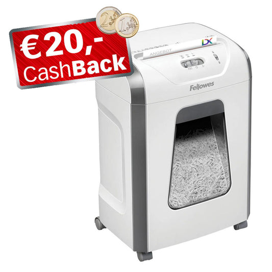 Fellowes AKTION: Powershred 15C Aktenvernichter mit Partikelschnitt P-4, 4 x 40 mm, bis , weiß mit CashBack | 100017466