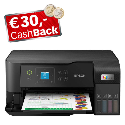 EPSON AKTION: EcoTank ET-2840 3 in 1 Tintenstrahl-Multifunktionsdrucker schwarz mit CashBack | C11CK58402