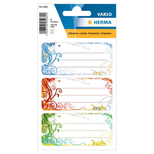HERMA Schuletiketten Spirit, 9 Etiketten | 5982 | 1 Pack = 9 St.