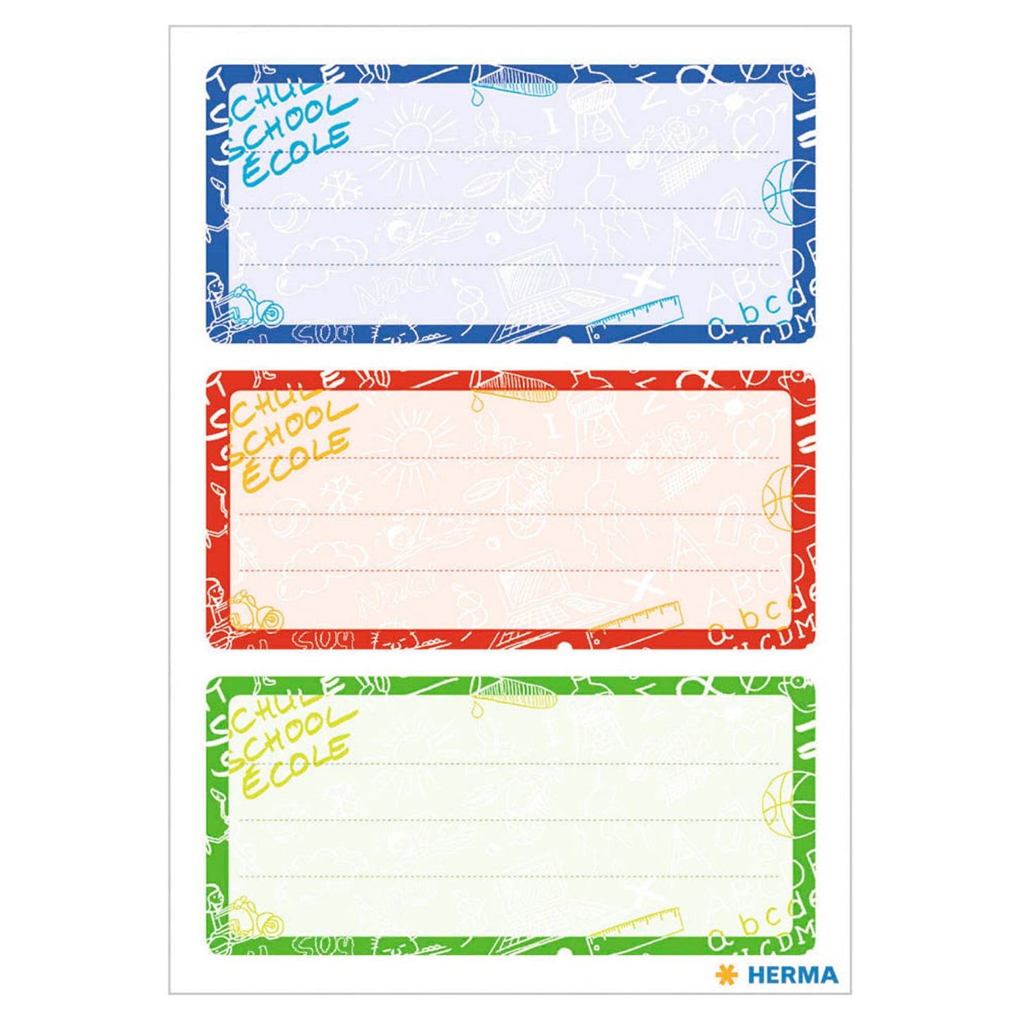 HERMA Schuletiketten Schoolydoo, 9 Etiketten | 5562 | 1 Pack = 9 St.