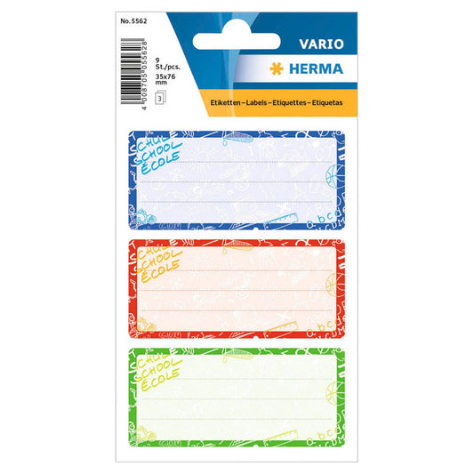 HERMA Schuletiketten Schoolydoo, 9 Etiketten | 5562 | 1 Pack = 9 St.