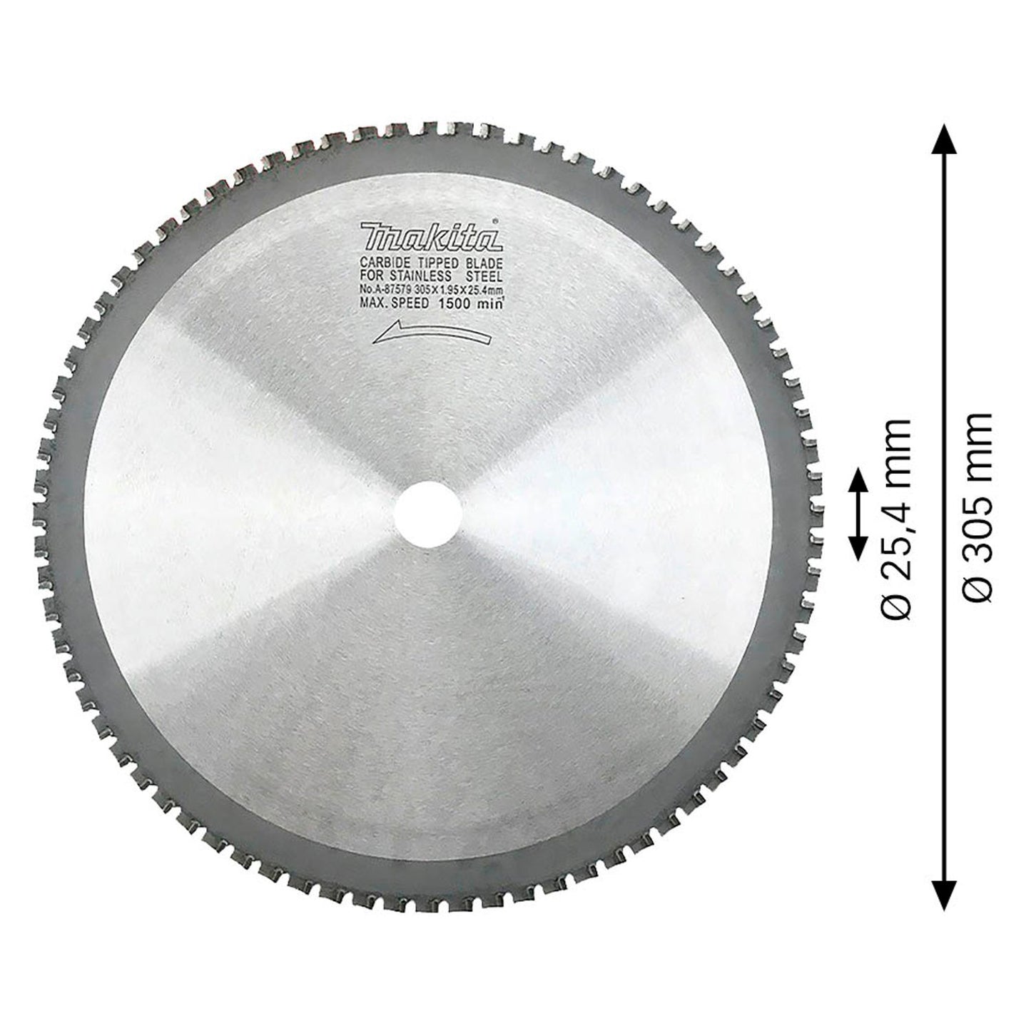 makita , 78Z INOX HM Kreissägeblatt 305,0 mm, 76 Zähne | A-87579