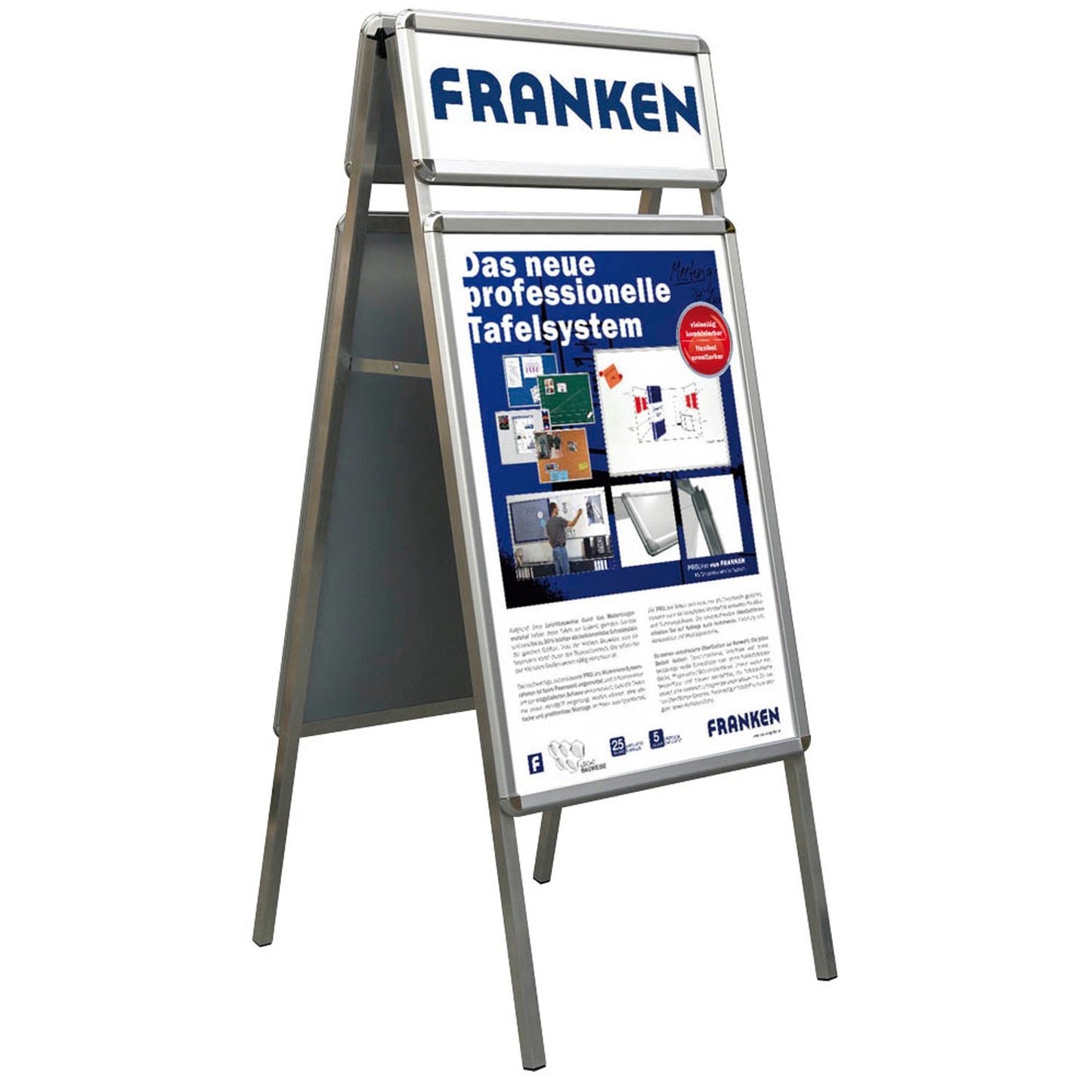 FRANKEN Kundenstopper Standard Plus silber DIN A1 4 Fächer | BS1305