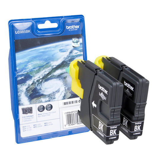 brother LC-985BK schwarz Druckerpatronen, 2er-Set | LC985BKBP2 | 1 Pack = 2 St.