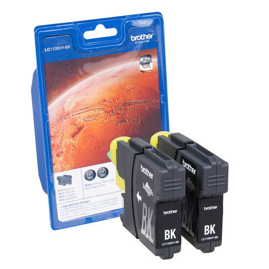 brother LC-1100HYBK schwarz Druckerpatronen, 2er-Set | LC1100HYBKBP2 | 1 Pack = 2 St.