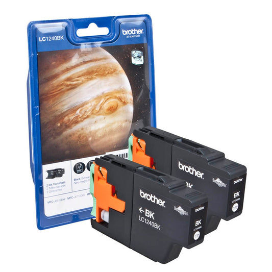 brother LC-1240BK schwarz Druckerpatronen, 2er-Set | LC1240BKBP2 | 1 Pack = 2 St.