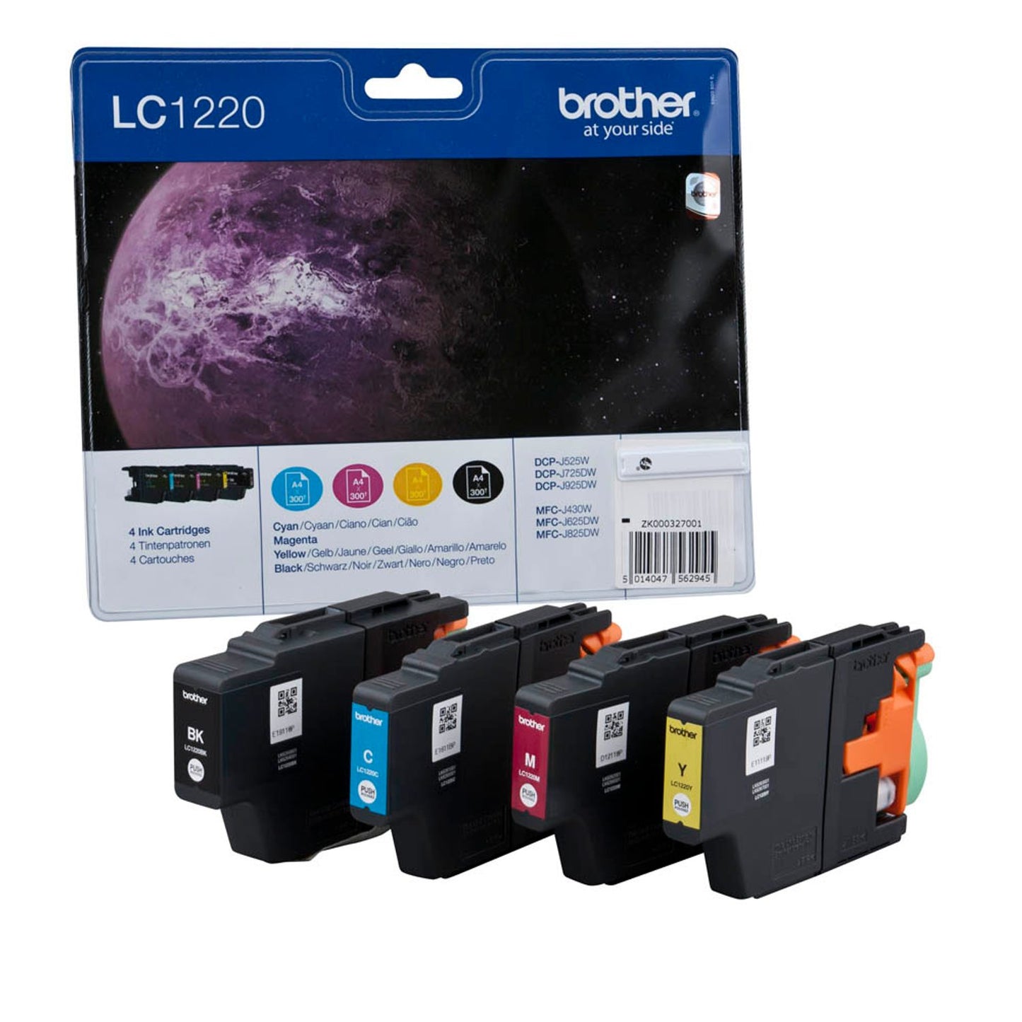 brother LC-1220BK/C/M/Y schwarz, cyan, magenta, gelb Druckerpatronen, 4er-Set | LC1220VALBP | 1 Pack = 4 St.