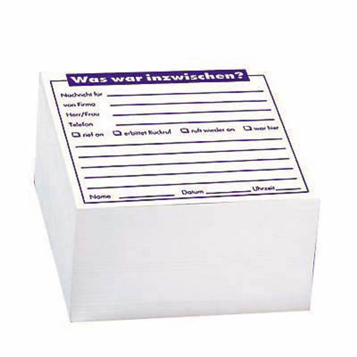 Memo Notizzettel geleimt weiß 9,8 x 9,8 cm, ca. 500 Blatt, 1 Block