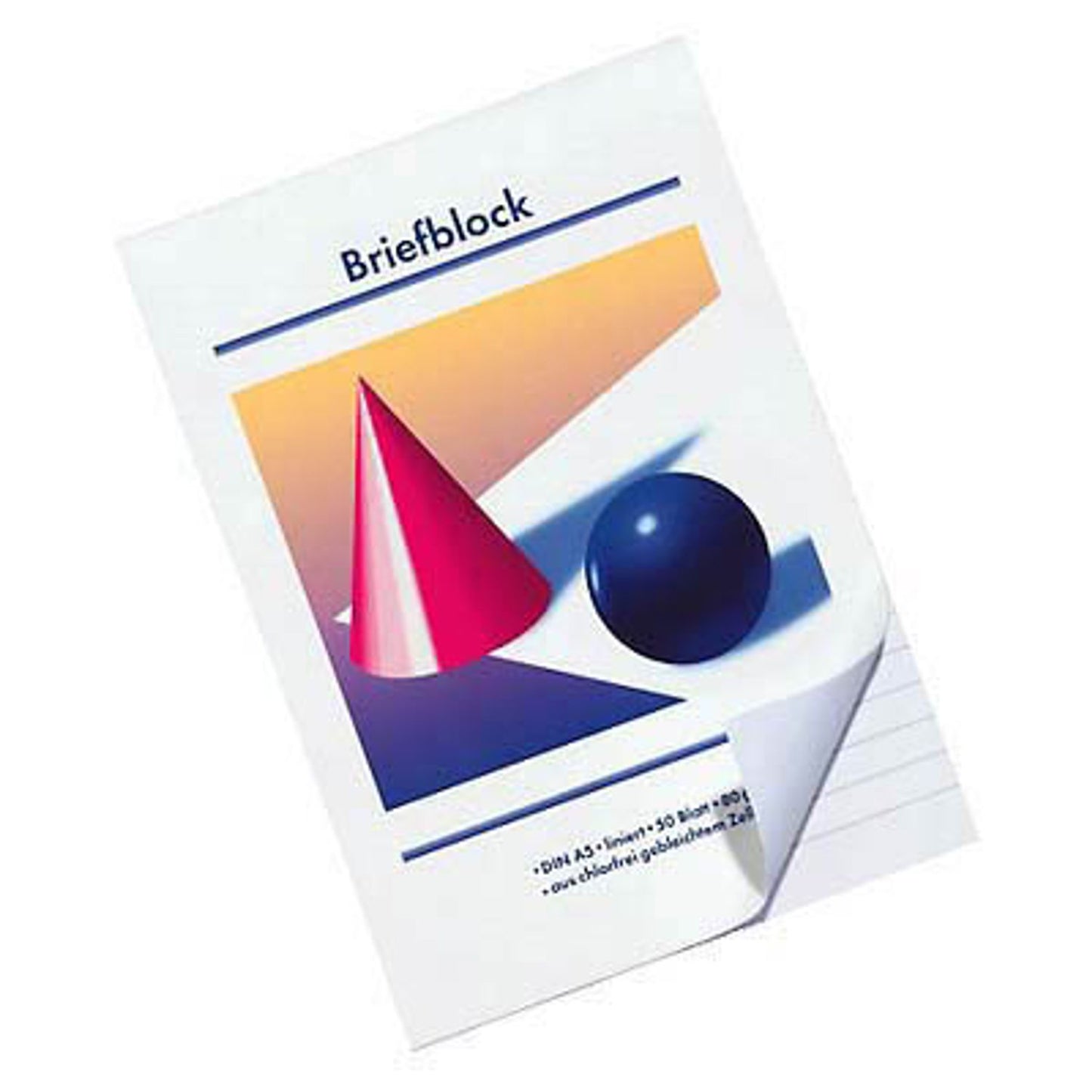 neutral Briefblöcke Kugel und Kegel DIN A5 liniert | 25991 | 1 Pack = 10 Blöcke