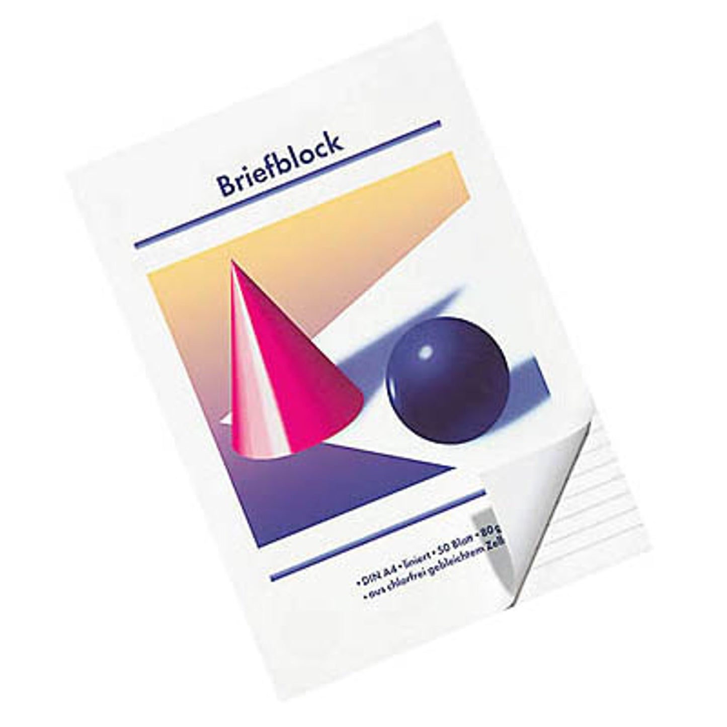 neutral Briefblöcke Kugel und Kegel DIN A4 liniert | 25975 | 1 Pack = 10 Blöcke