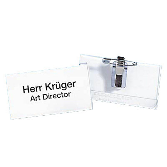 DURABLE Namensschilder mit Kombiklemme 7,5 x 4,0 cm | 812119 | 1 Pack = 25 St.
