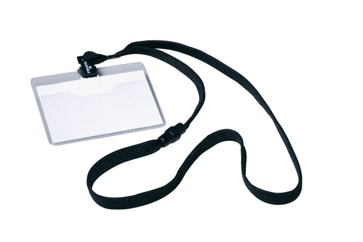 10 DURABLE Namensschilder mit Textilband 9,0 x 6,0 cm