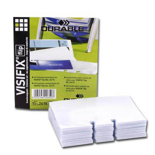 DURABLE Ersatzhüllen für Rollkartei Visifix | 241819 | 1 Pack = 40 St.