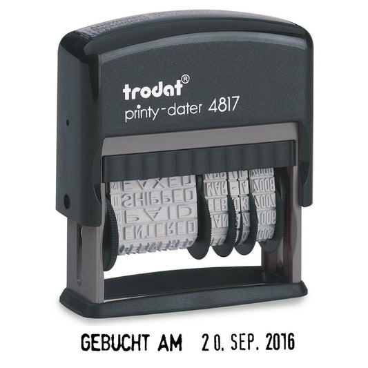 trodat Datumstempel mit Text printy dater 4817 selbstfärbend schwarz | 241364