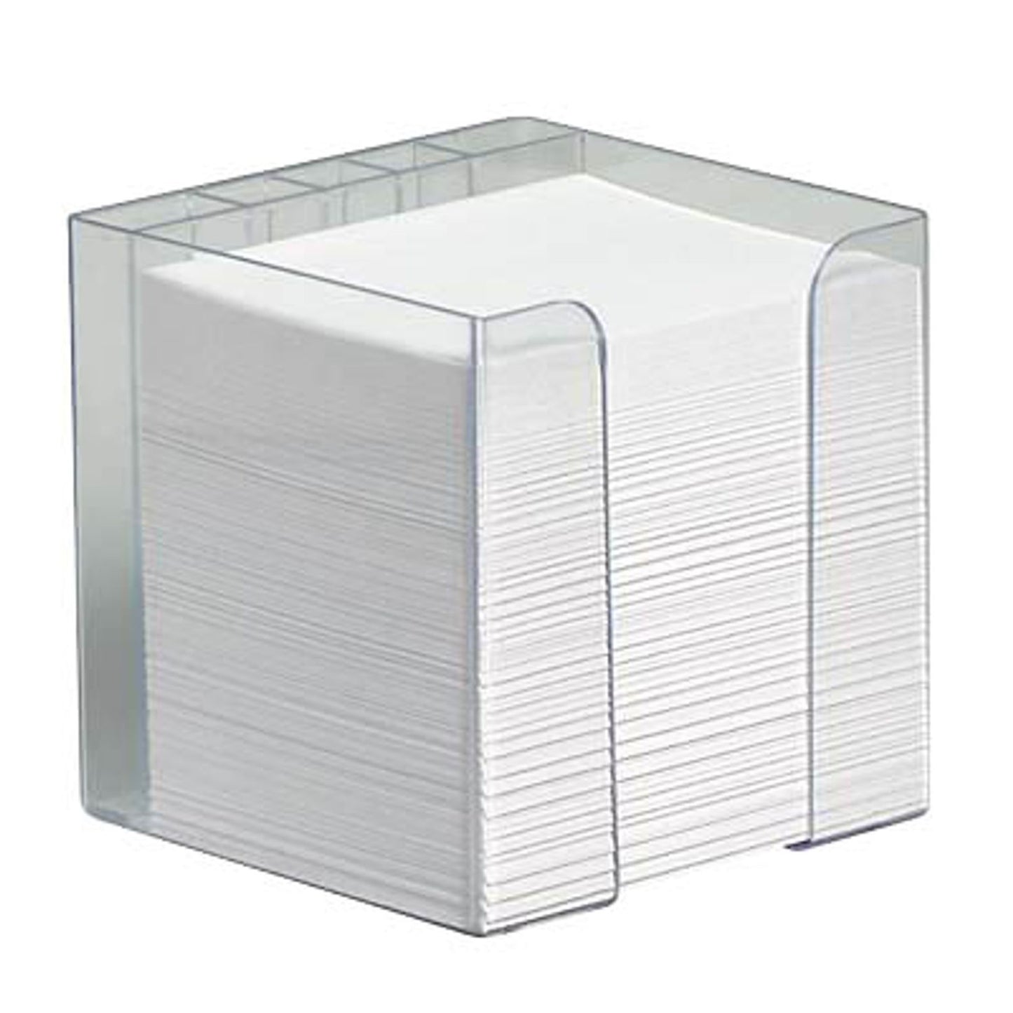 neutral Zettelbox mit Stiftehalter transparent inkl. 850 Notizzettel weiß | 32080