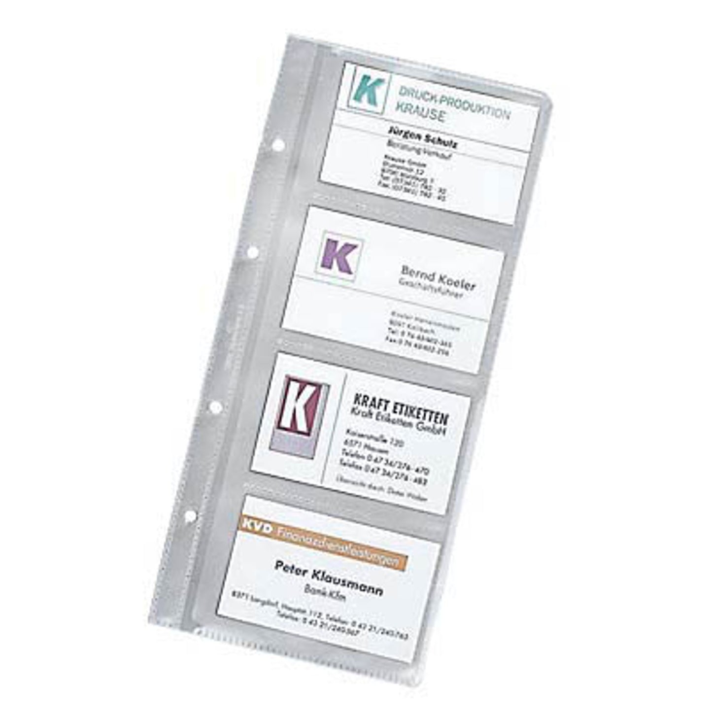 DURABLE Visitenkartenhüllen transparent, für bis zu 8 Visitenkarten | 238719 | 1 Pack = 10 St.