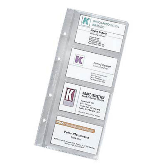 DURABLE Visitenkartenhüllen transparent, für bis zu 8 Visitenkarten | 238719 | 1 Pack = 10 St.