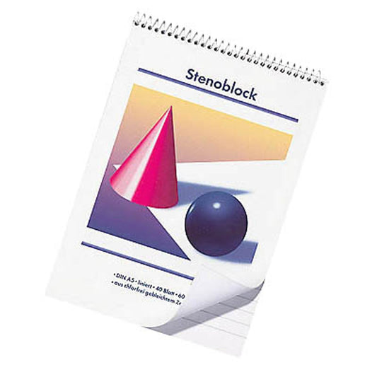 neutral Stenoblöcke Kugel und Kegel DIN A5 liniert | 557587 | 1 Pack = 5 Blöcke