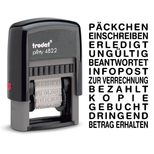 trodat Textstempel printy 4822 selbstfärbend schwarz | 499483