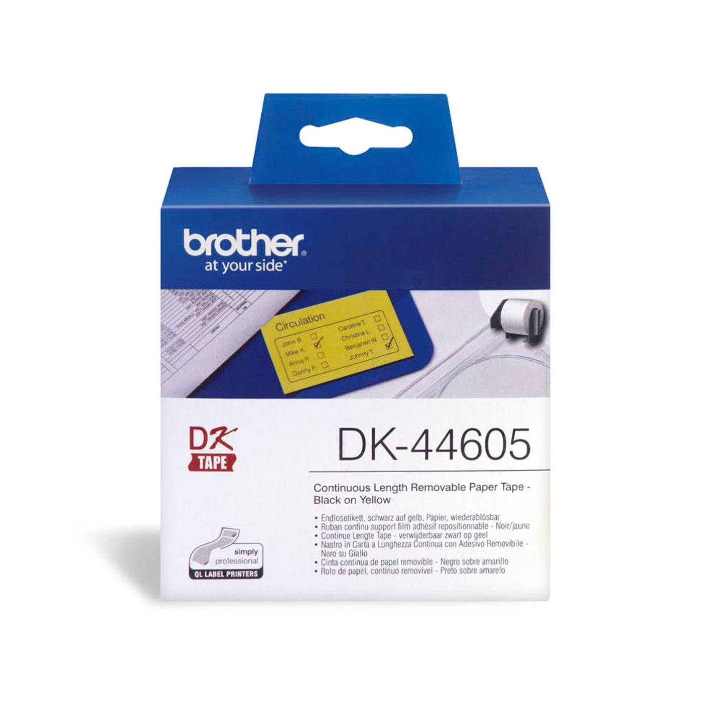 brother Endlospapierrolle für Etikettendrucker gelb 62,0 mm x 30,48 m | DK-44605