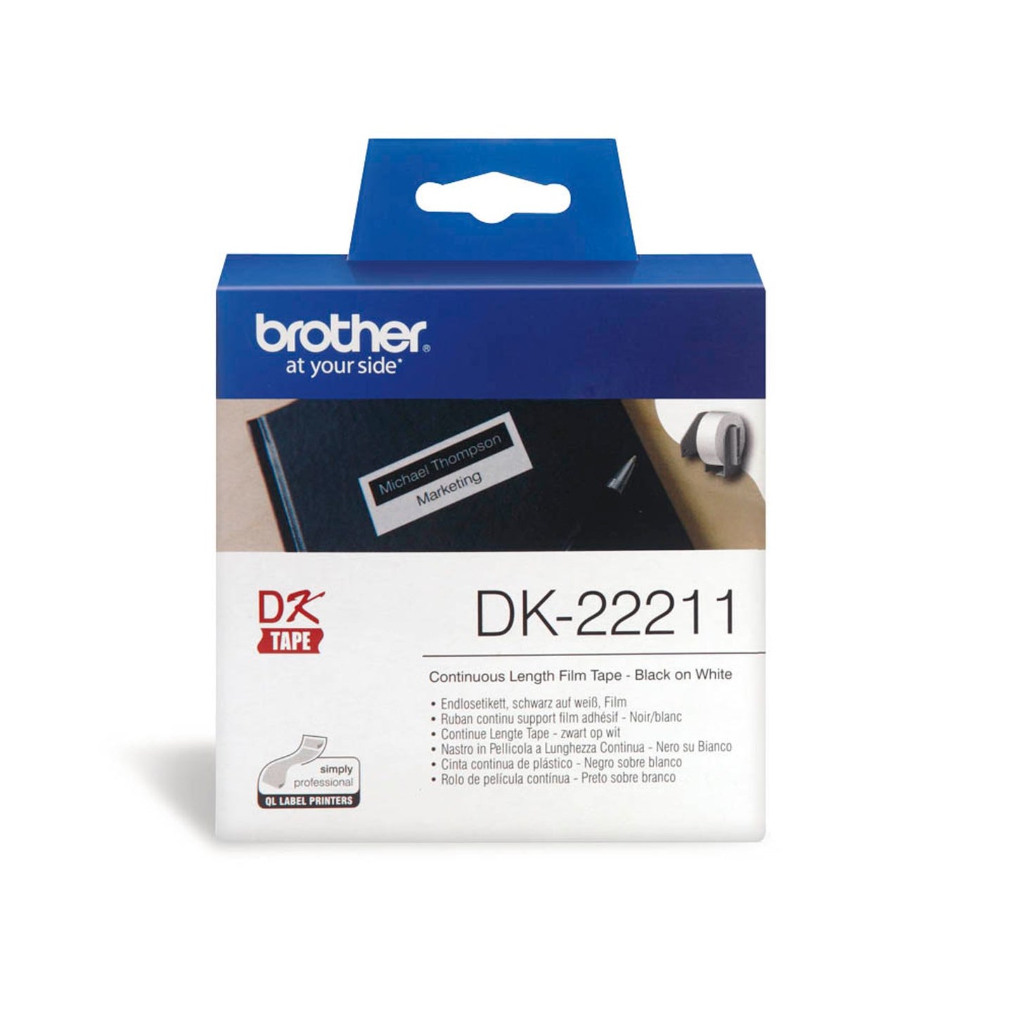 brother Endlosetikett für Etikettendrucker weiß 29,0 mm x 15,24 m | DK-22211