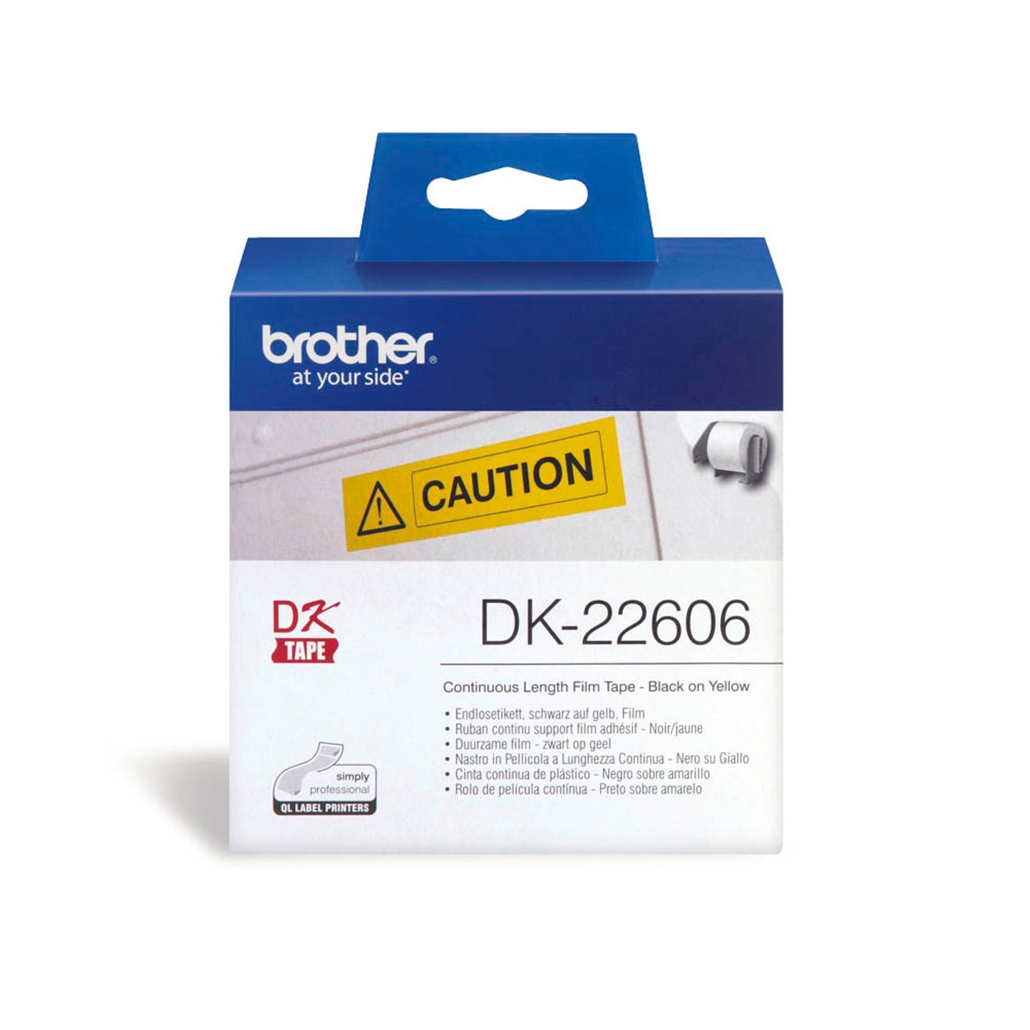 brother Endlosetikett für Etikettendrucker gelb 62,0 mm x 15,24 m | DK-22606