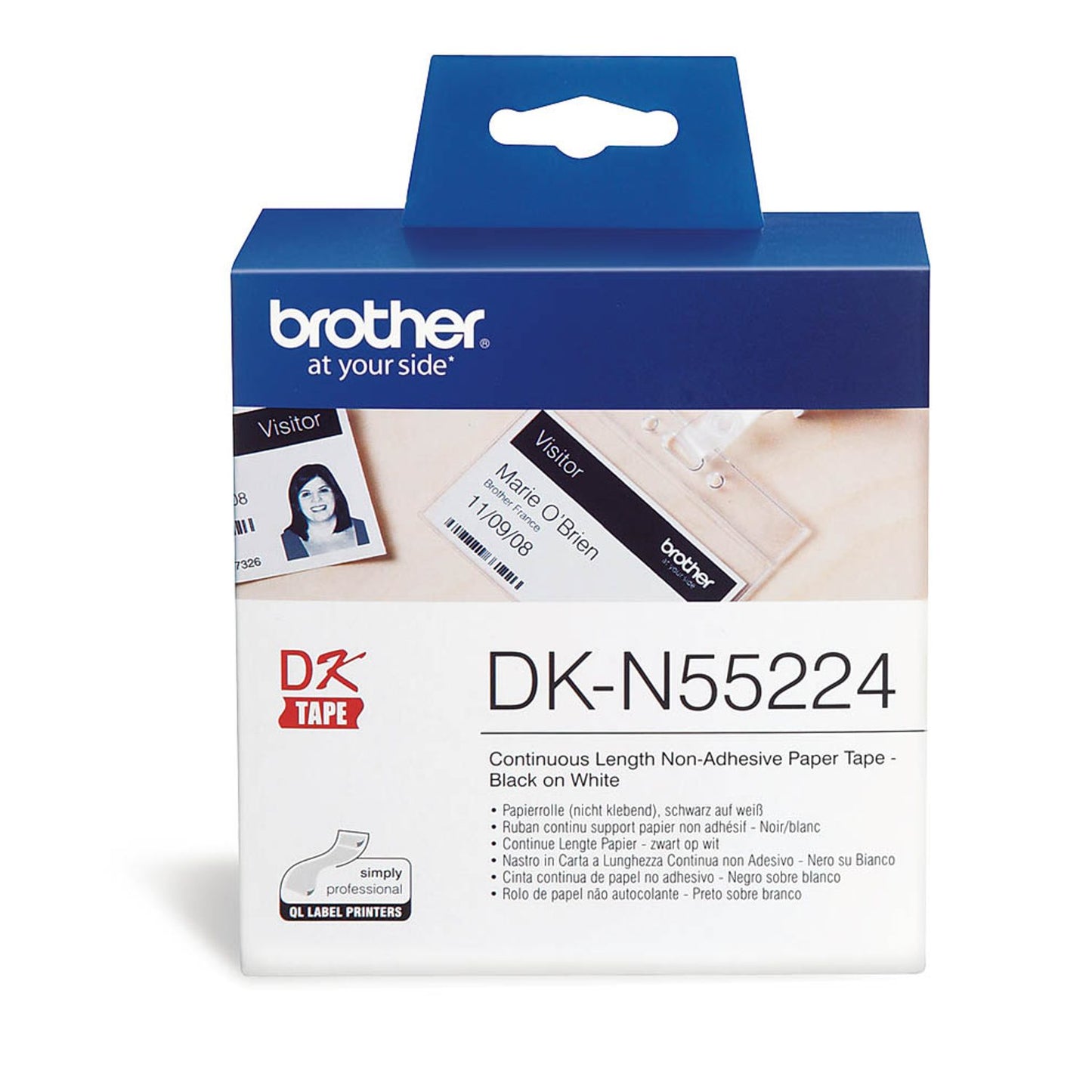 brother Endlospapierrolle für Etikettendrucker weiß 54,0 mm x 30,48 m | DK-N55224