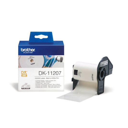 brother Etikettenrolle für Etikettendrucker weiß, Ø 58,0 mm, 1 x 100 Etiketten | DK11207 | 1 Pack = 100 Etiketten